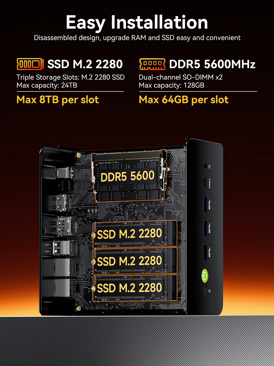 GMKTEC MINI PC AMD RYZEN 7 H 255 32GB RAM 1TB SSD WIN 11 PRO NUCBOX-K12 - Image 9