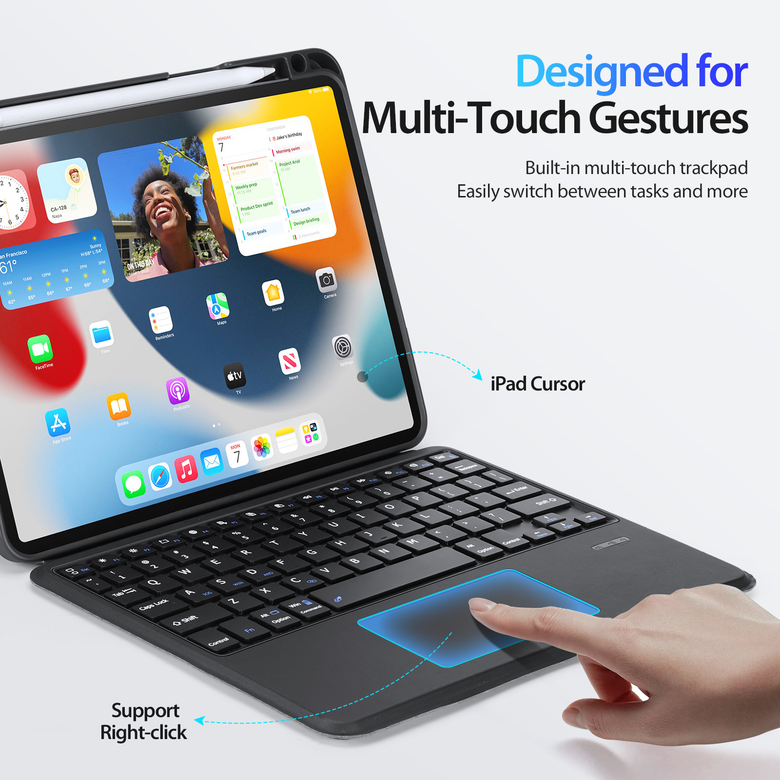 DUXDUCIS IPAD AIR 6 IPAD AIR 4/5/PRO 11 MAGNETIC FOLIO KEYBOARD BLACK ALBYBG-002 - Image 9