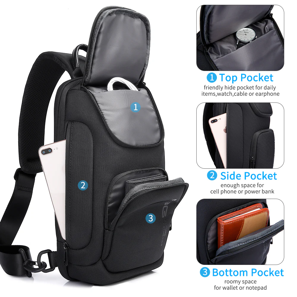 BANGE MESSENGER BAG GRAY BG-3097 - Image 5