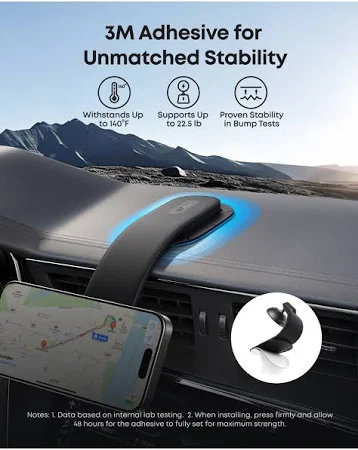 ANKER NANO WIRELESS CAR CHARGER MAGNETIC DETACHABLE PAD WITH ADAPTER & USB-C CABLE BLACK B2216H11 - Image 7