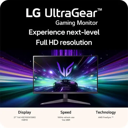 LG 27 INCH ULTRAGEAR FHD IPS DISPLAY 180HZ 1MS GAMING MOINITOR 27GS65F-B - Image 7