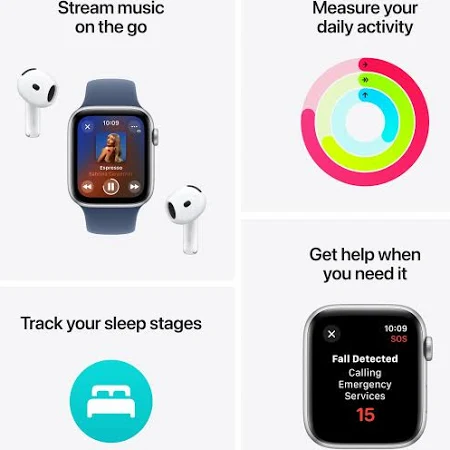 APPLE WATCH SERIES 11 GPS 42MM 2025 SILVER ALUMINIUM CASE WITH STARLIGHT SPORT BAND S/M MEW34 - Image 3