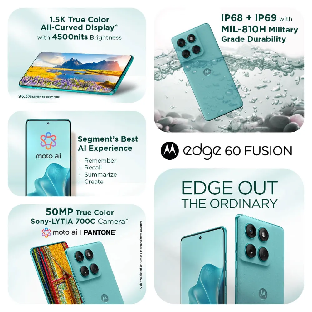 MOTOROLA EDGE 60 FUSION 12+256GB PANTONE AMAZONITE BLUE XT2503-4 - Image 3