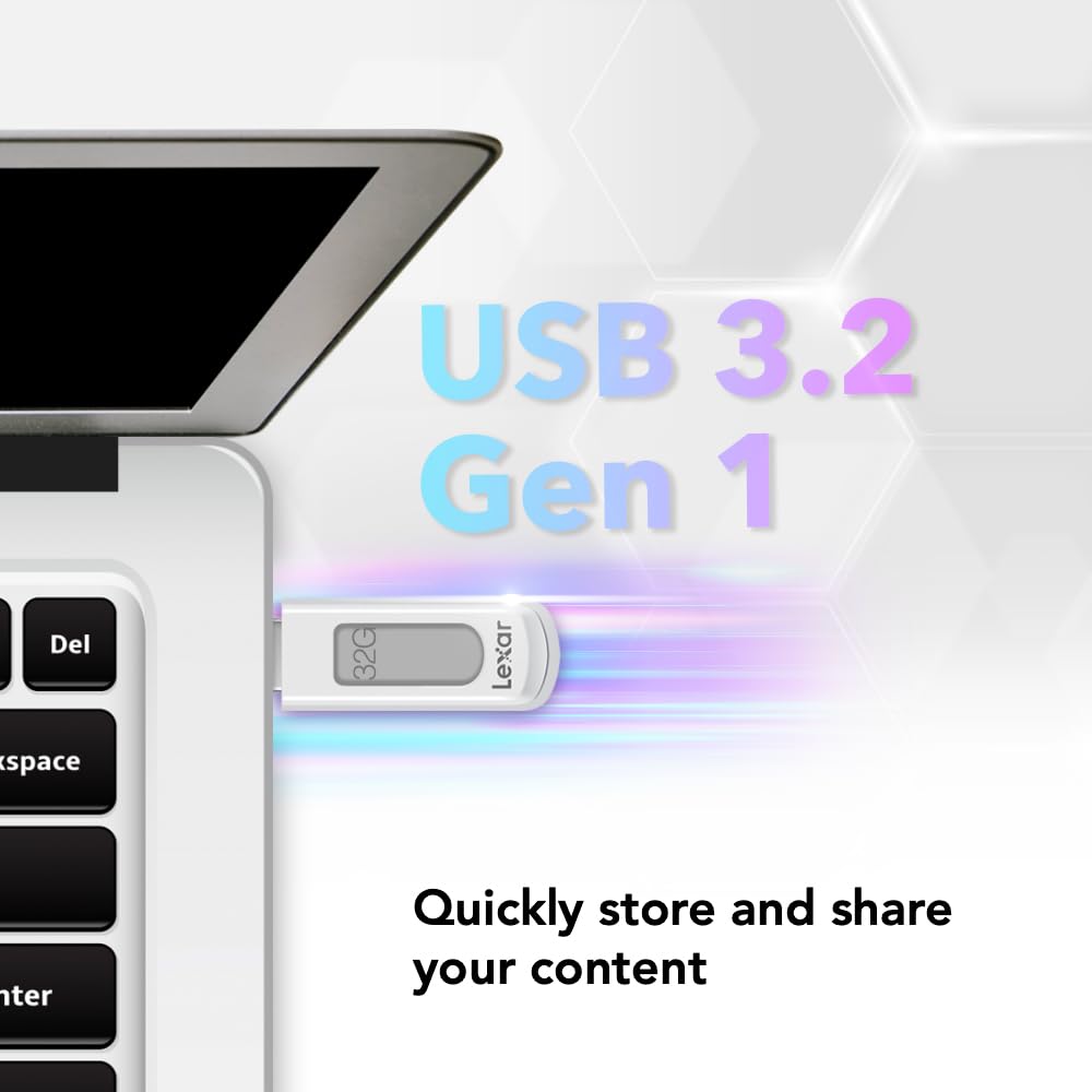 LEXAR JUMPDRIVE 32GB USB 3.2 SPEED UP TO 100 MB/S FLASH DRIVE V100 LJDV100-32GABGY - Image 2