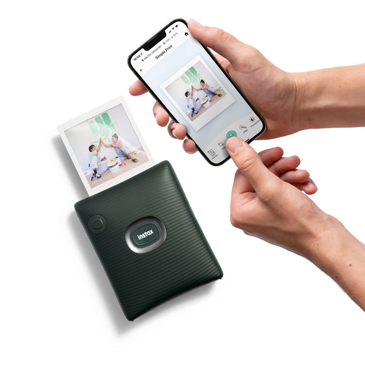 FUJIFILM INSTAX SQUARE LINK SMARTPHONE PRINTER MIDNIGHT GREEN - Image 2