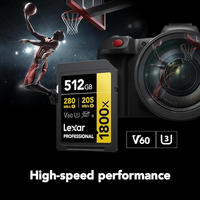 LEXAR PROFESSIONAL 1800X SDXC™ UHS-II CARDS UP TO 280MB/S READ 205MB/S WRITE U3 V60 4K - 512GB LSD1800512G-BNNNG - Image 4