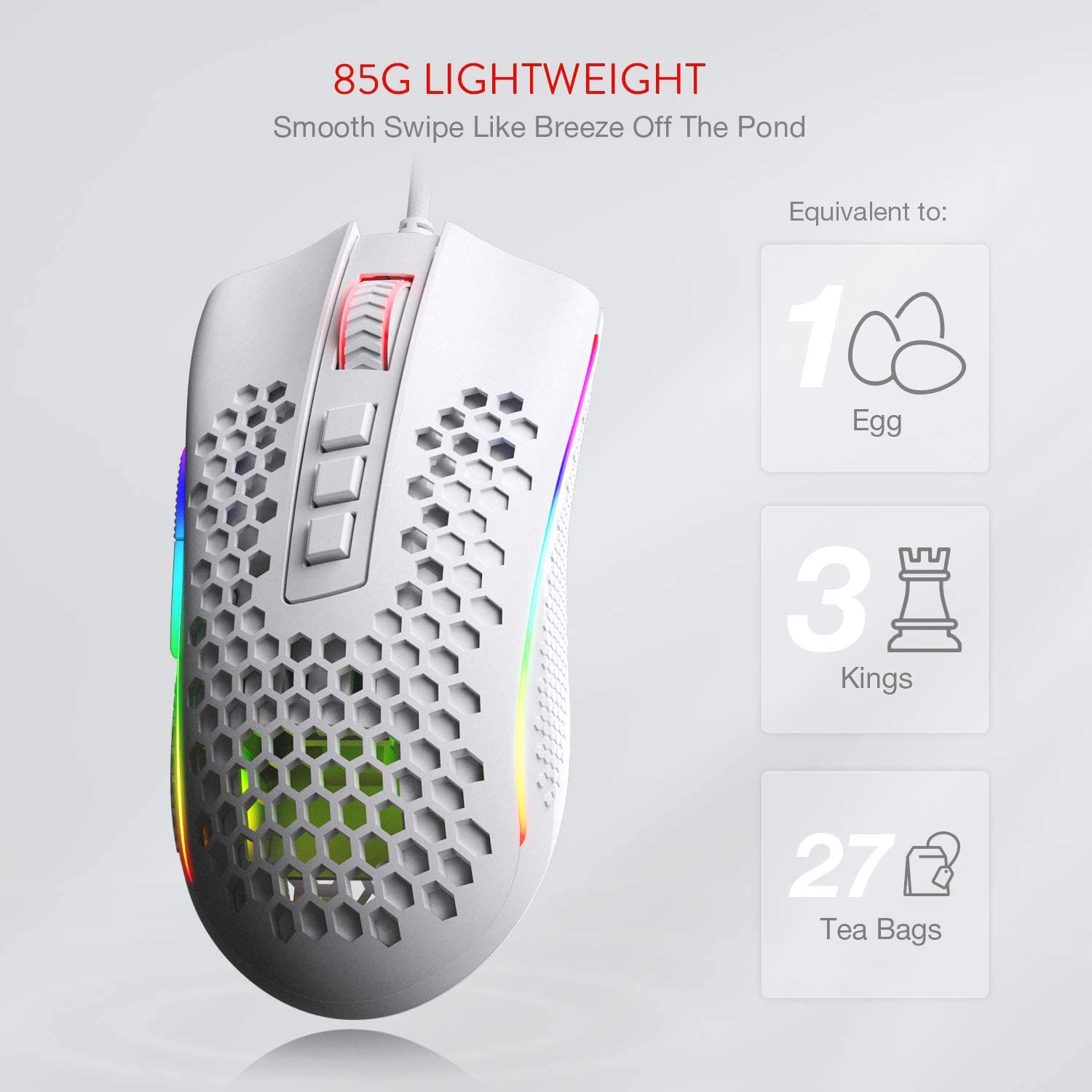 REDRAGON STORM HONEYCOMB WIRED GAMING MOUSE M808-RGB - Image 4