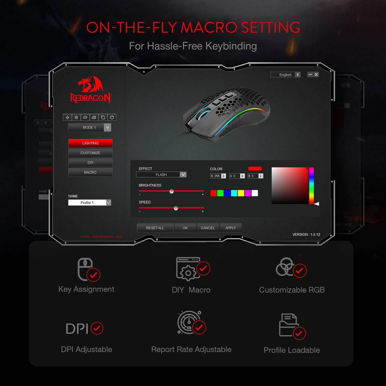 REDRAGON STORM HONEYCOMB WIRED GAMING MOUSE M808-RGB - Image 8