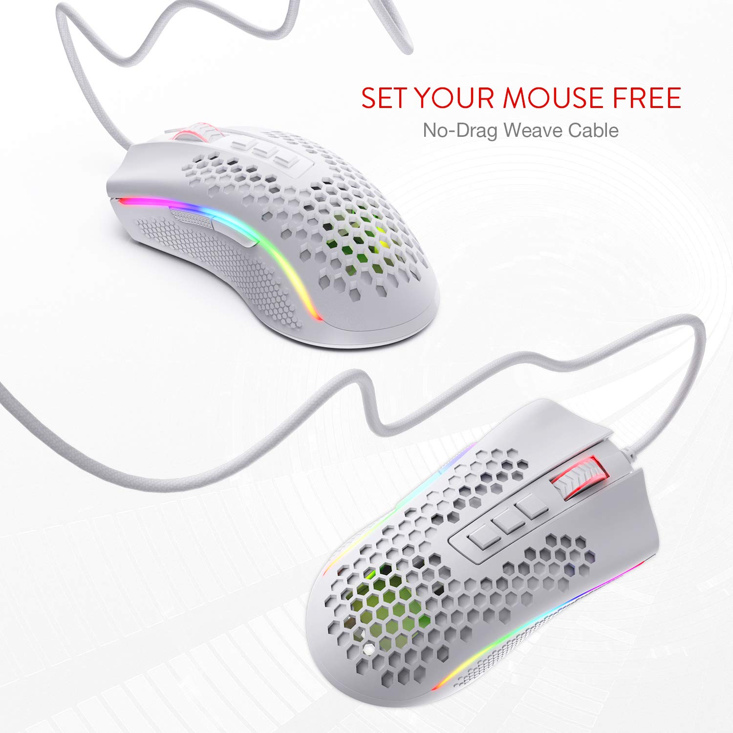 REDRAGON STORM HONEYCOMB WIRED GAMING MOUSE M808-RGB - Image 6