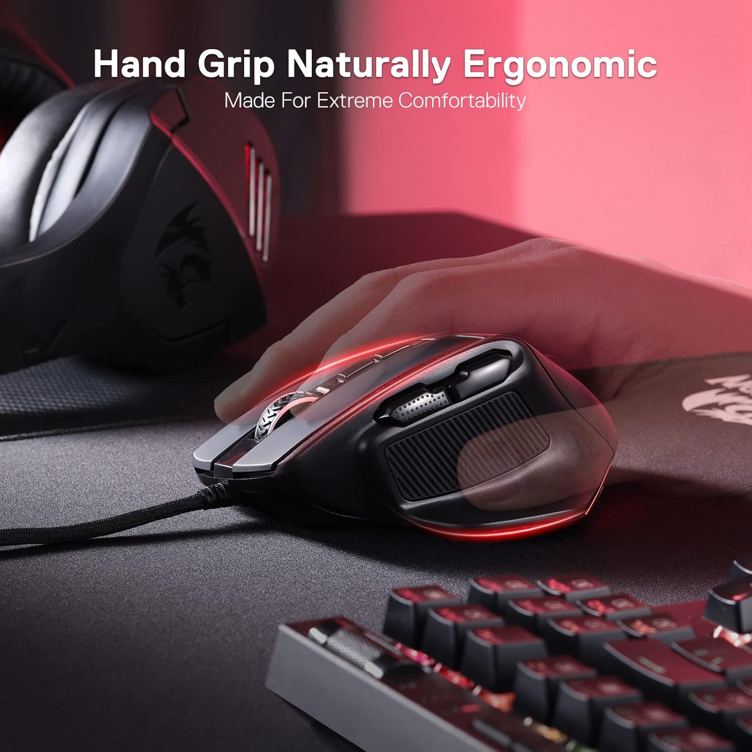 REDRAGON BULLSEYE PRO WIRELESS GAMING MOUSE BLACK M806RGB-PRO - Image 7