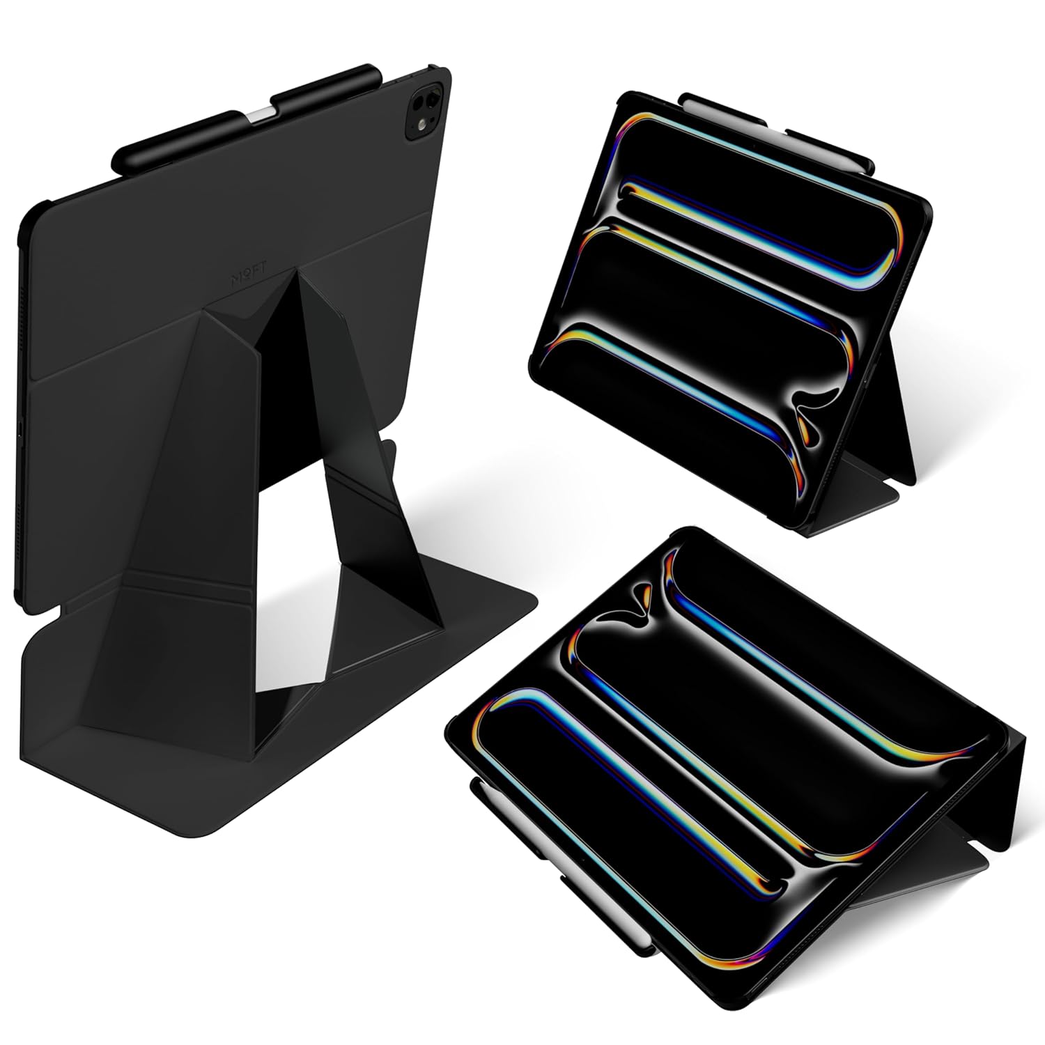 MUTURAL IPAD AIR 13 INCH (M2) QING YA SERIES FOLIO CASE WITH HIDDEN STYLUS SLOT BLACK - Image 2