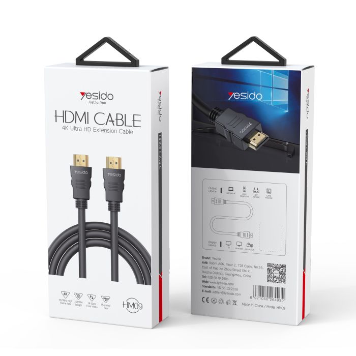 YESIDO HDMI TO HDMI 1.5M CABLE BLACK HM09 - Image 5