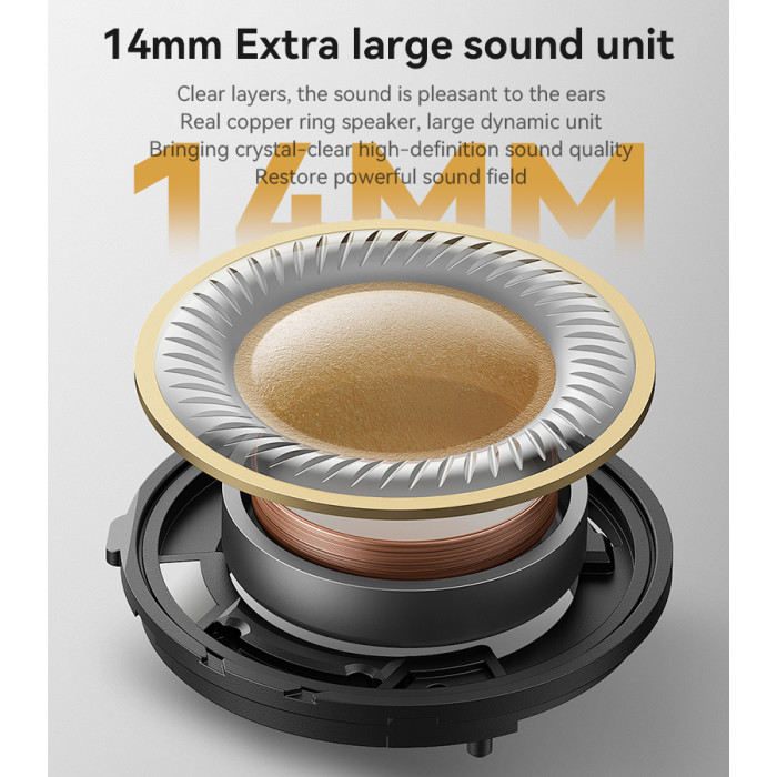 YESIDO ALUMINIUM ALLOY USB-C WIRED EARPHONE BLACK YH49 - Image 3