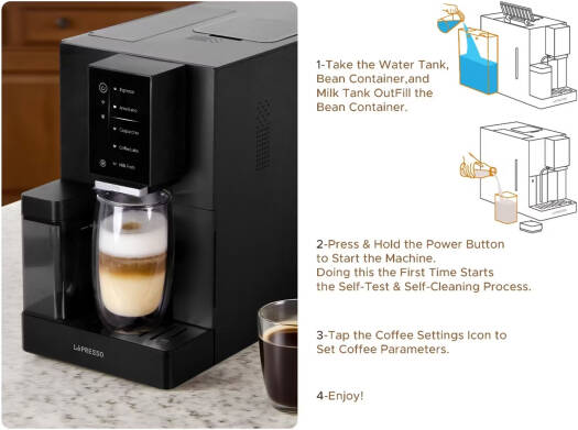 LEPRESSO BREVISSIMO AUTOMATIC COFFEE MACHINE BLACK LPCFFBAC0046BK - Image 5