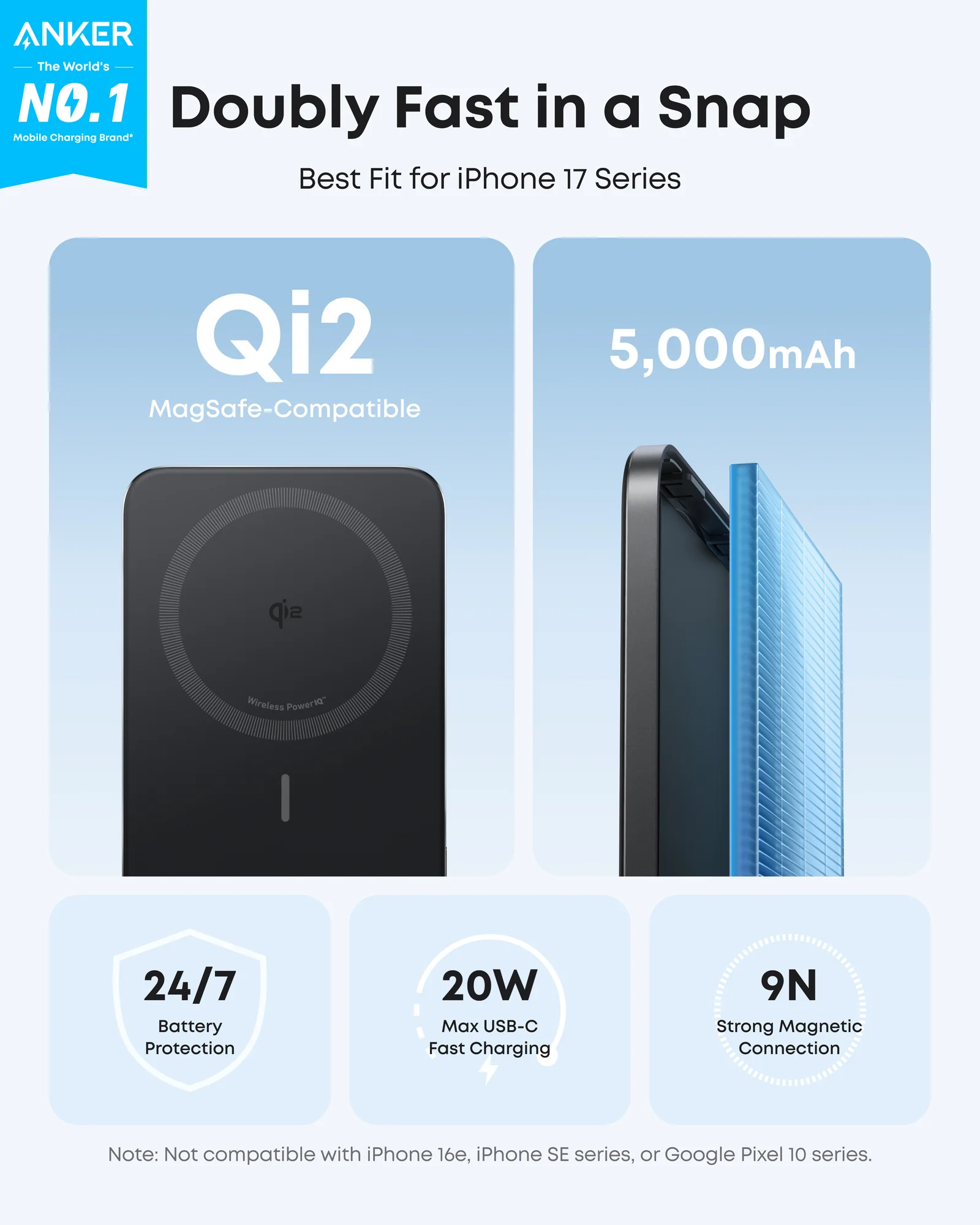 ANKER NANO POWER BANK 5K MAGGO SLIM BLACK A1665H11 - Image 3