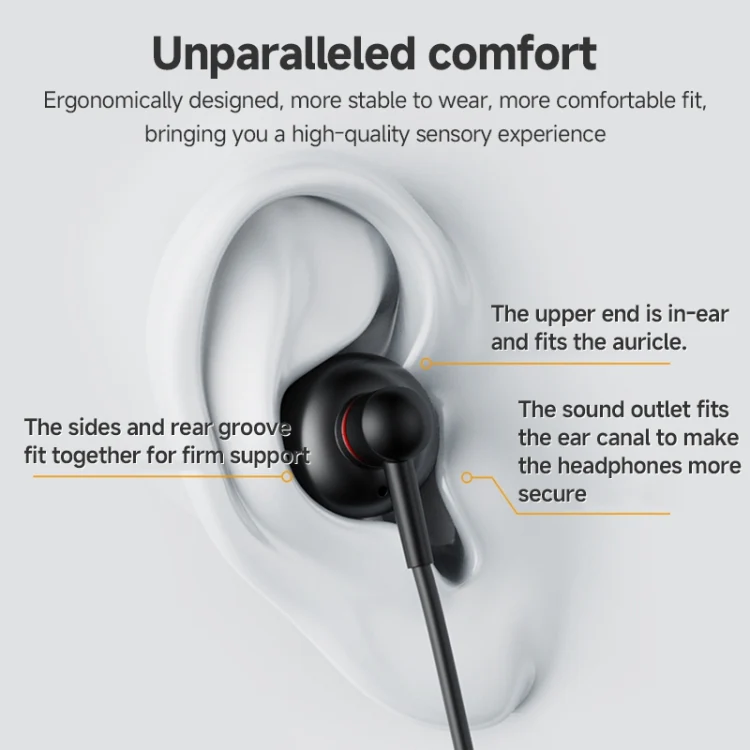 YESIDO ALUMINIUM ALLOY 3.5MM JACK WIRED EARPHONE BLACK YH47 - Image 5