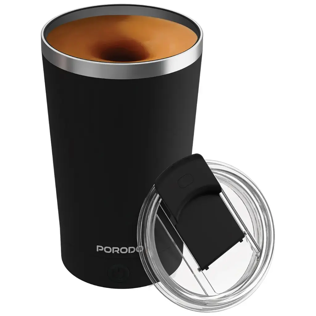 PORODO LIFESTYLE AUTOMATIC MAGNETIC STIRRING MUG HIGH SPEED MIXING BLACK PDSSMHQ168BK - Image 2