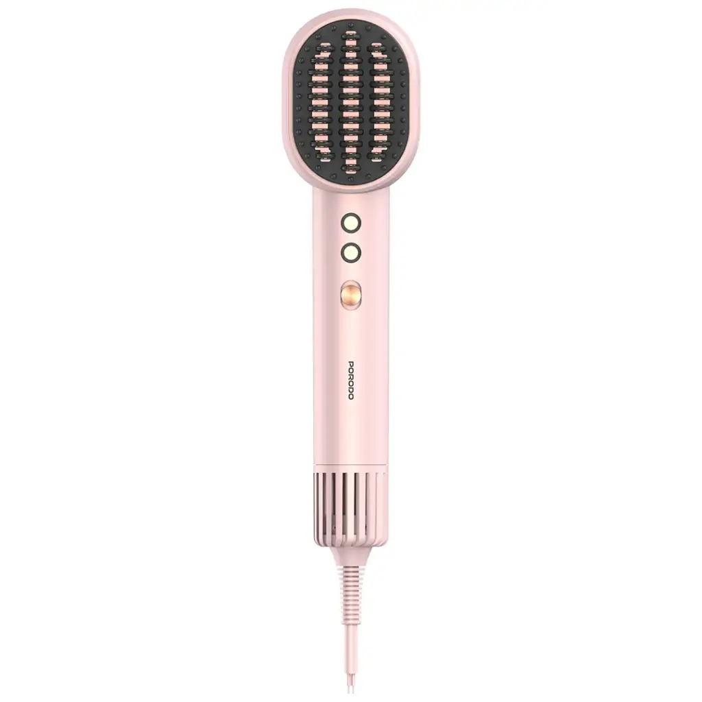 PORODO 2 IN 1 HAIR DRYER AND STRAIGHTENER BRUSH PINK PDLFSTAE581PK - Image 4