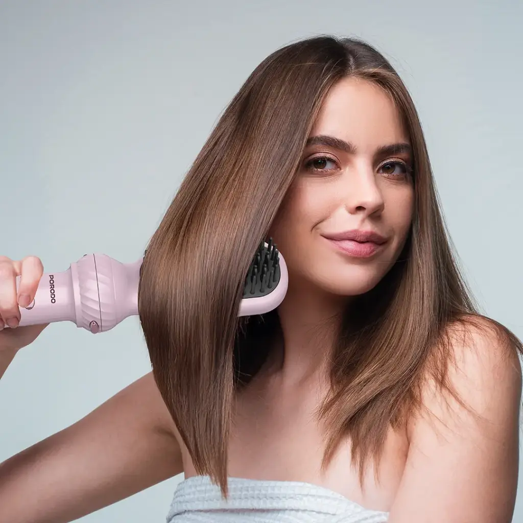 PORODO 5 IN 1 HAIR STYLING TOOL AUTO WRAP CURLING & STRAIGHTENING PINK PDLFST218PK - Image 8