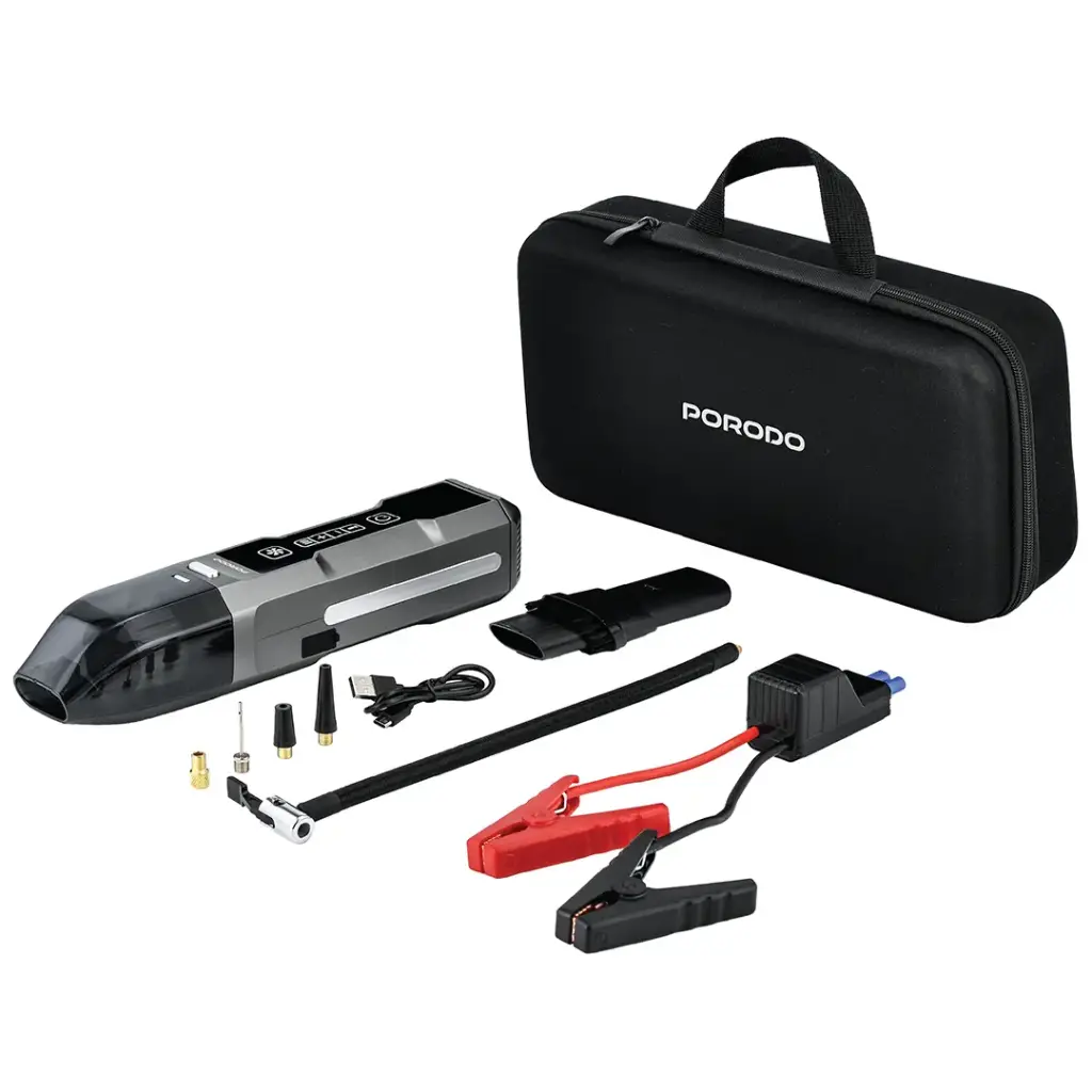 PORODO IGNATOV JUMP STARTER AIR PUMP WITH HANDHELD VACCUM USB C RECHARGE BLACK PDJS41BK - Image 3