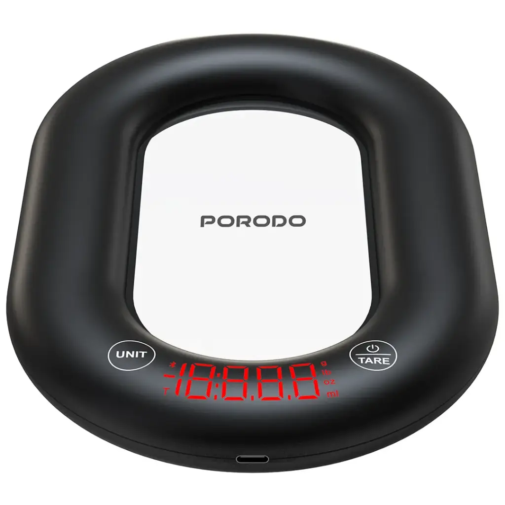 PORODO LIFESTYLE GLASS DESIGN SMART KITCHEN DIGITAL SCALE BLACK PDLFSTCK838BK - Image 2