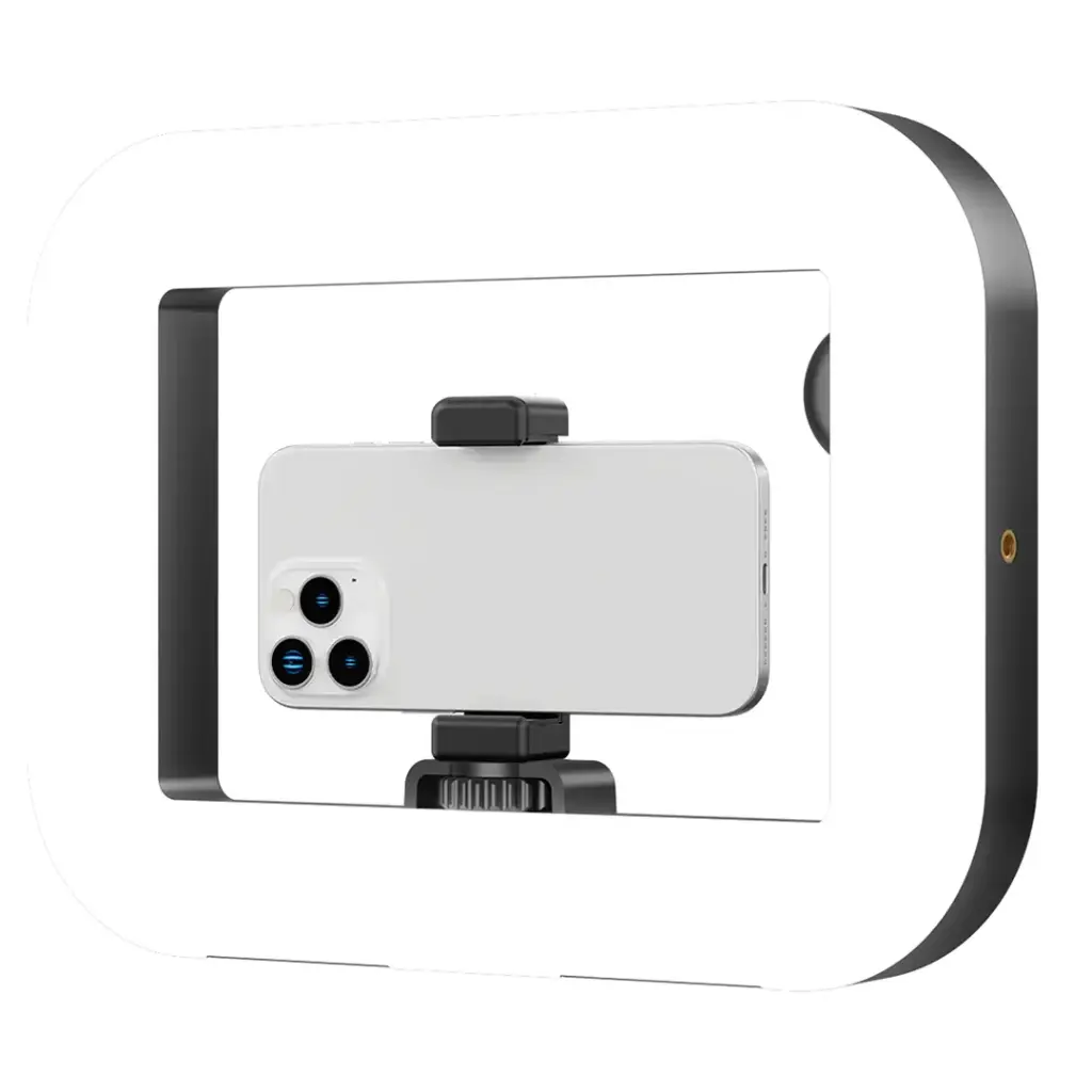 PORODO LIFESTYLE HANDHELD RING GRIP CAMERA & PHONE VLOGGING LIGHT DESKTOP SUPPORT/PHONE CLAMP BLACK PDLFST214BK - Image 3