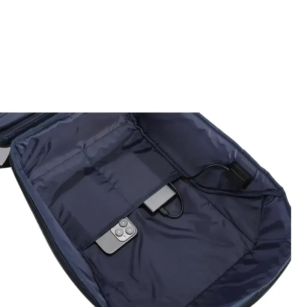 PORODO LIFESTYLE WATER RESISTANT PU BACK PACK WITH TYPE-C CHARGING PORT BLACK PD-LFST122-BK - Image 5