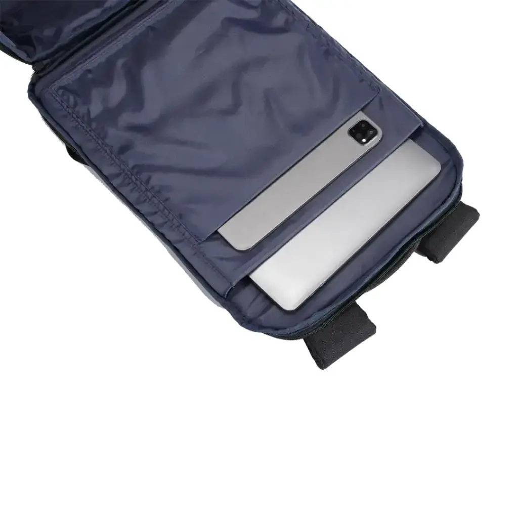 PORODO LIFESTYLE WATER RESISTANT PU BACK PACK WITH TYPE-C CHARGING PORT BLACK PD-LFST122-BK - Image 3