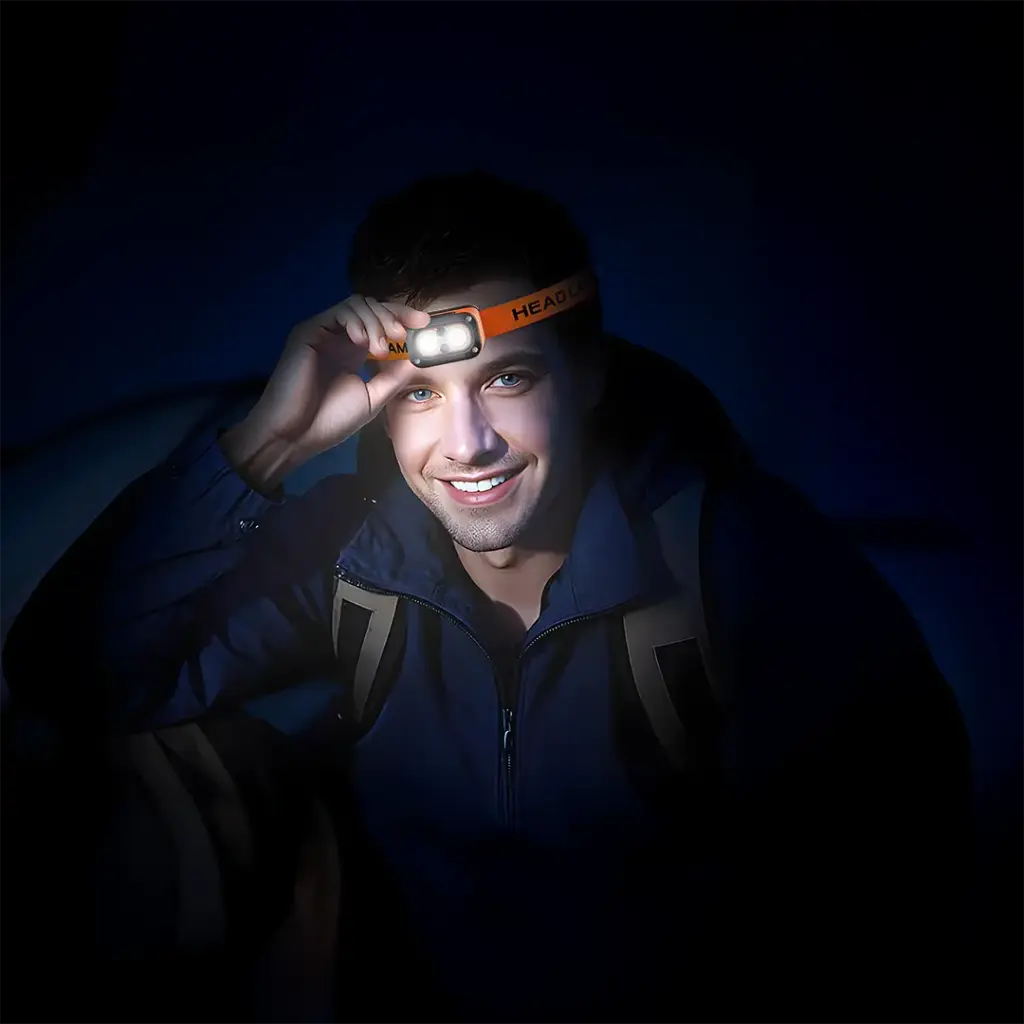PORODO WAVE SENSOR RECHARGEABLE LED HEADLAMP ORANGE PDHDG08OG - Image 4