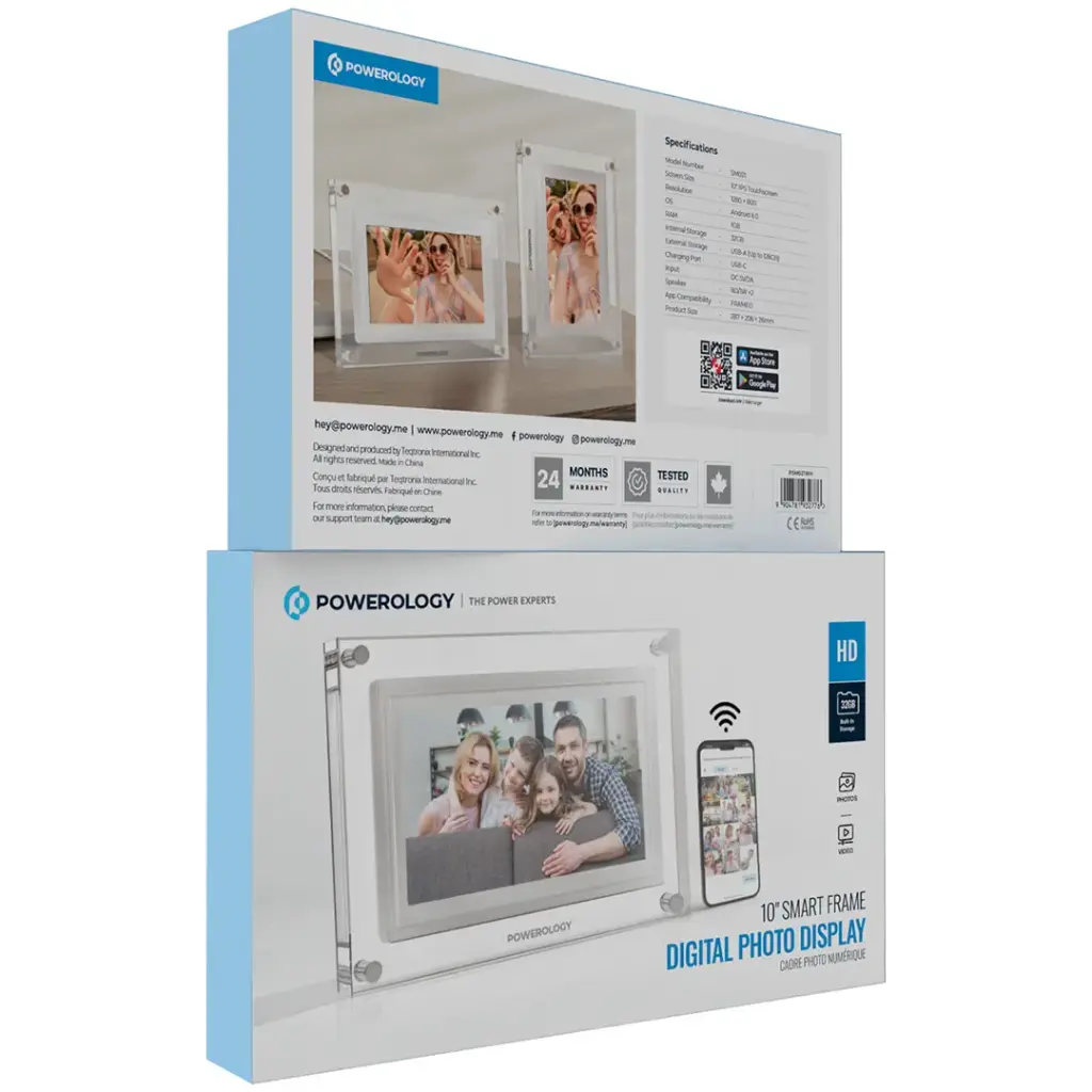 POWEROLOGY 10 INCH WIFI DIGITAL PHOTO FRAME WHITE PSM021WH - Image 2
