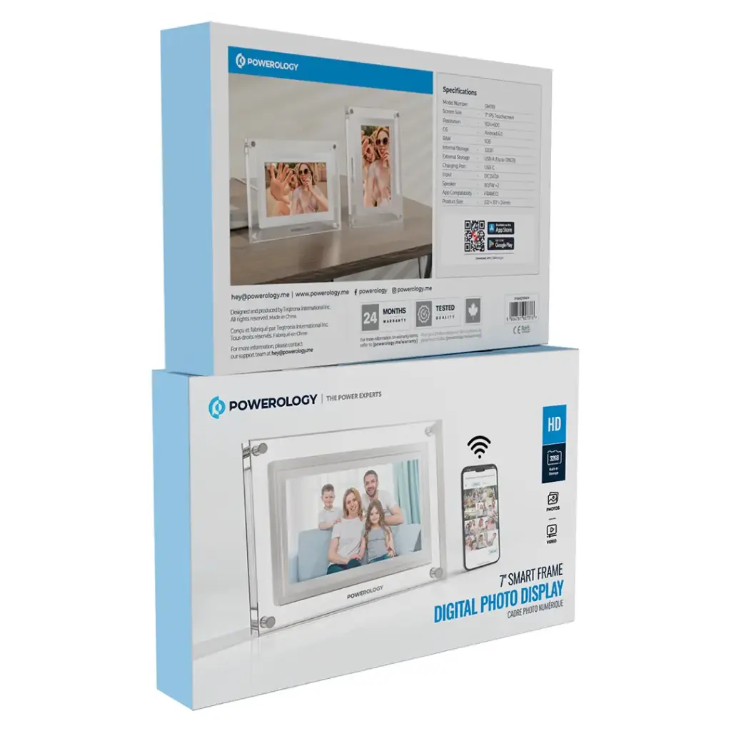 POWEROLOGY 7 INCH WIFI DIGITAL PHOTO FRAME WHITE PSM019WH - Image 4