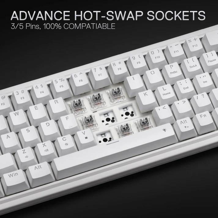REDRAGON NOVA 68 KEYS WIRED GAMINGB KEYBOARD WHITE K709W-RGB - Image 4