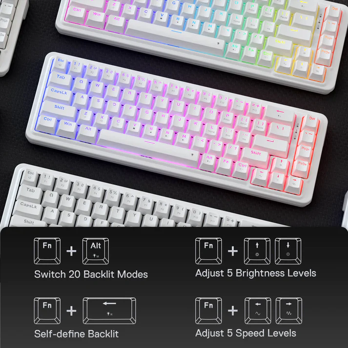 REDRAGON NOVA 68 KEYS WIRED GAMINGB KEYBOARD WHITE K709W-RGB - Image 3