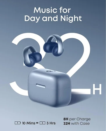 ANKER SOUNDCORE AEROCLIP OPEN EAR CLIP ON EARBUDS BLUE A3388H31 - Image 8