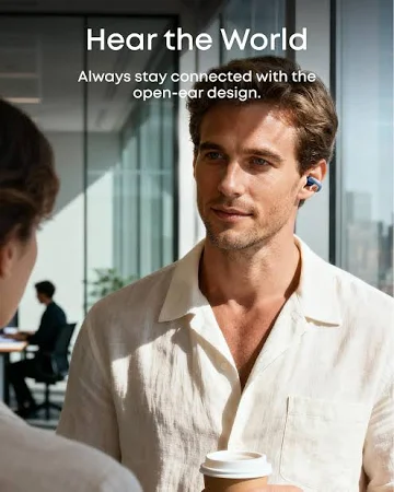 ANKER SOUNDCORE AEROCLIP OPEN EAR CLIP ON EARBUDS BLUE A3388H31 - Image 4