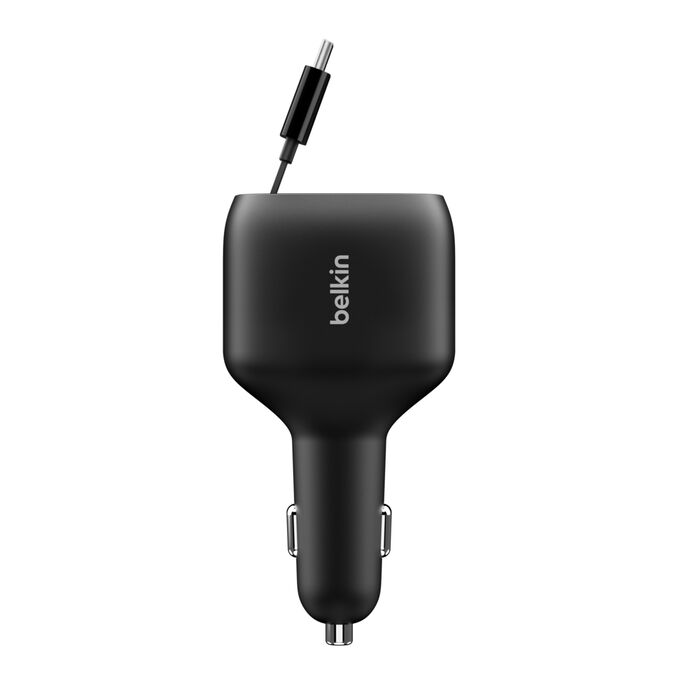 BELKIN BOOST CHARGE RETRACTABLE CAR CHARGER 75W BLACK CCC001HQBK - Image 3