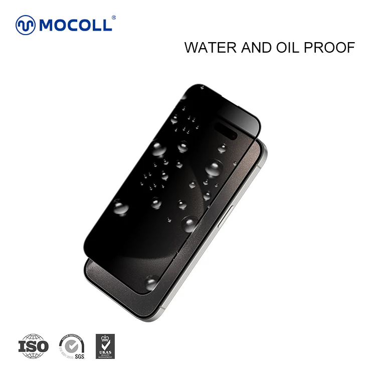 MOCOLL IPHONE 15 PRO MAX 2.5D GLASS SCREEN PROTECTOR MATT BLACK - Image 4