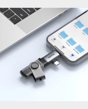 BLUPEBBLE 3 IN 1 USB A TO USB C & LIGHTNING ADAPTER GRAY BP-OTGA2CNL-GY - Image 3