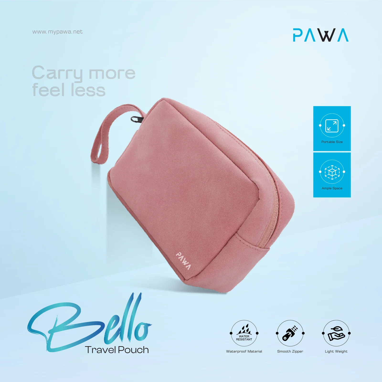 PAWA BELLO TRAVEL POUCH PINK PW-TPHBG069-PK - Image 3