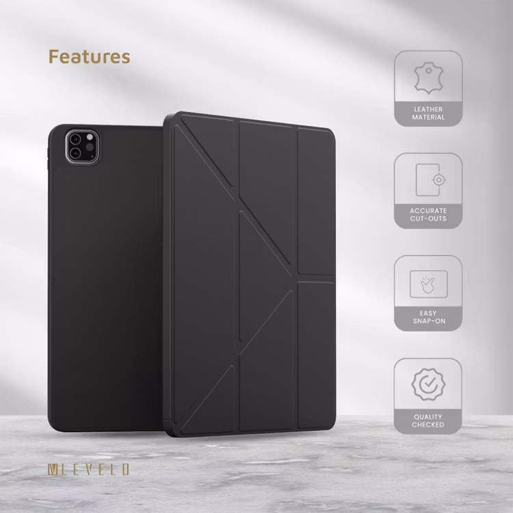 LEVELO ELEGANTE IPAD PRO 11 HYBRID LEATHER MAGNETIC CASE BLACK LVLELGP12BK - Image 5