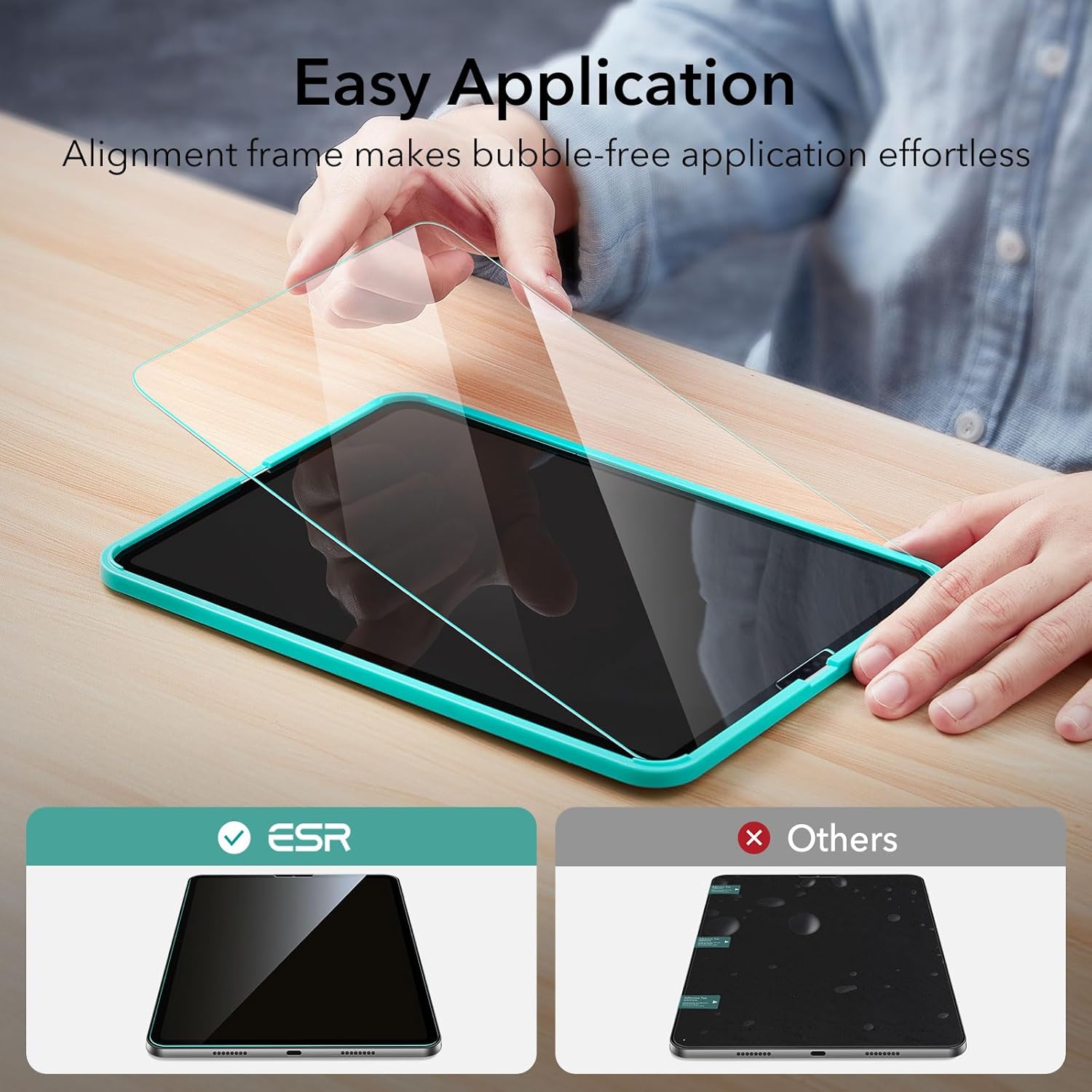 ESR IPAD PRO 12.9 INCH 3X GLASS SCREEN PROTECTOR CLEAR - Image 3