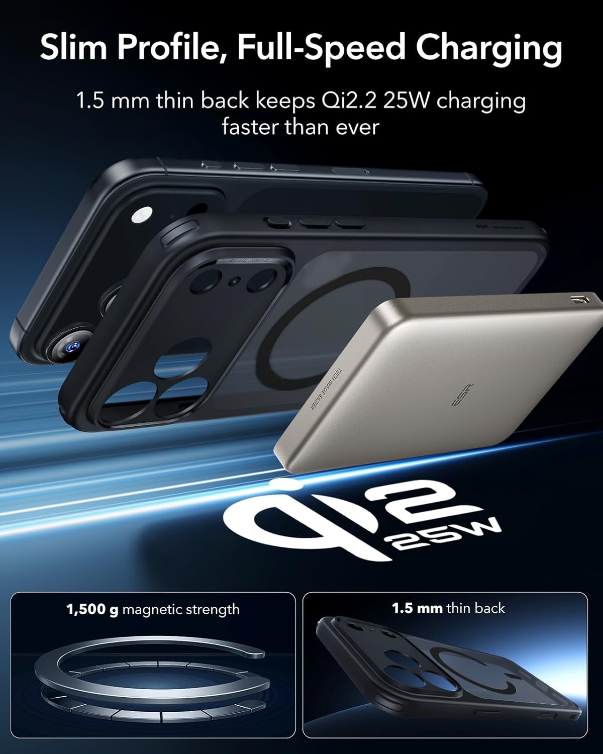 ESR CLASSIC HYBRID MAGNETIC CASE CAM CONTROL COMPATIBLE WITH IPHONE 17 PRO CLEAR BLACK - Image 5