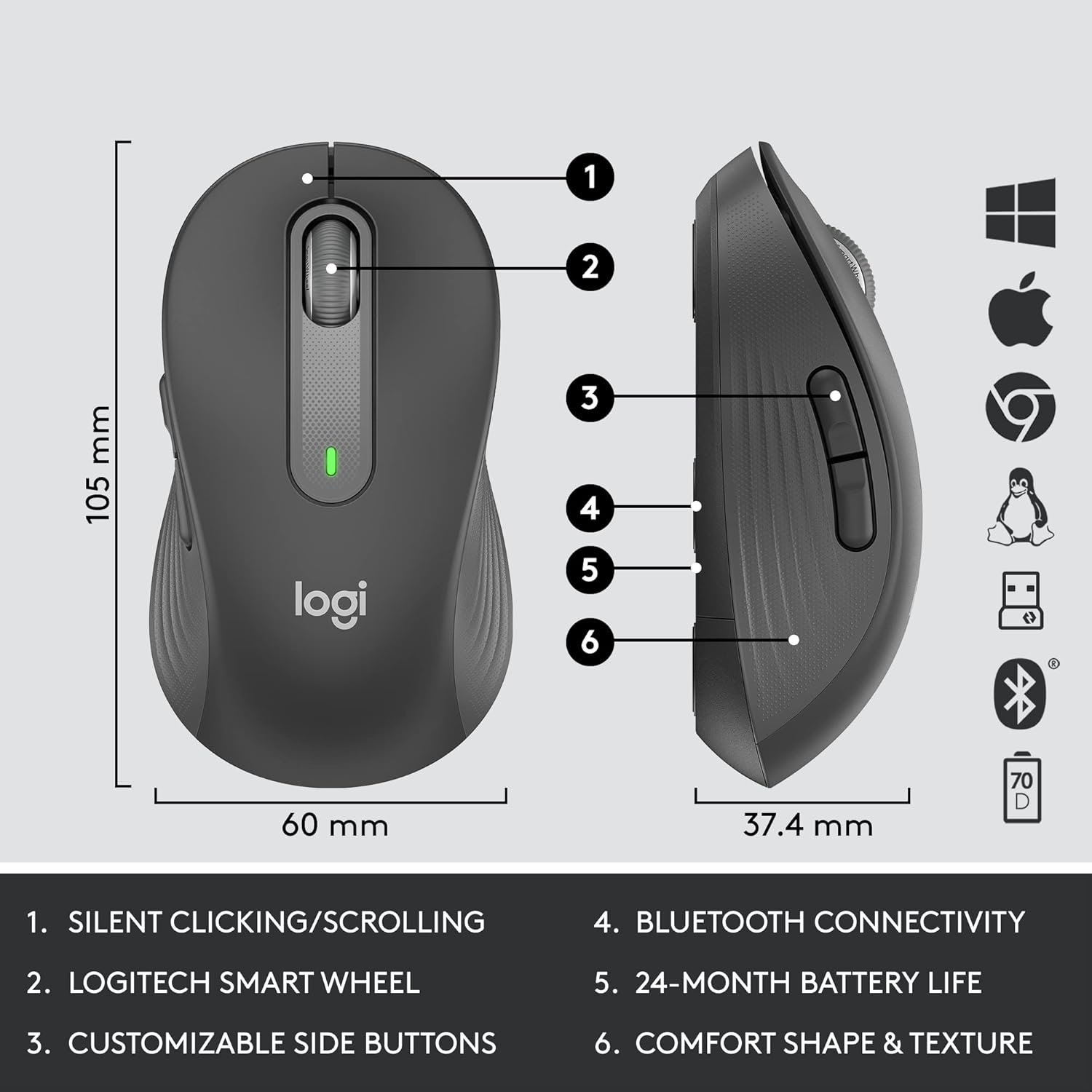 LOGITECH SIGNATURE MK650 COMBO FOR BUSINESS ARB GRAPHITE 920-011003 - Image 8