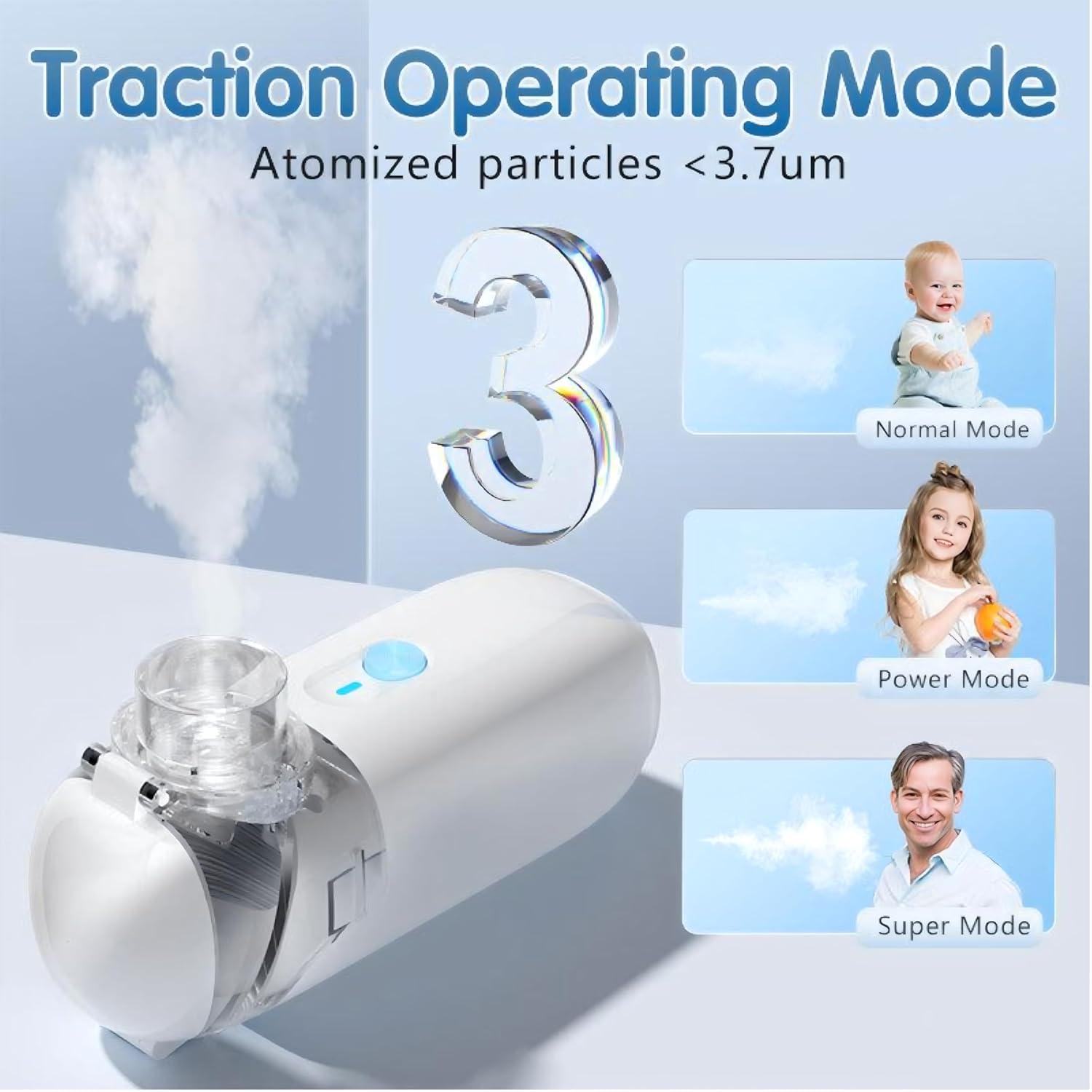 PORTABLE ULTRASONIC MESH NEBULIZER WHITE ZH-N3 - Image 5