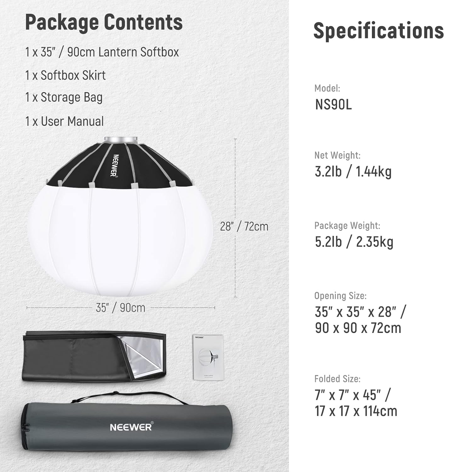 NEEWER LANTERN SOFT LIGHT BOX 90CM NS90L - Image 7