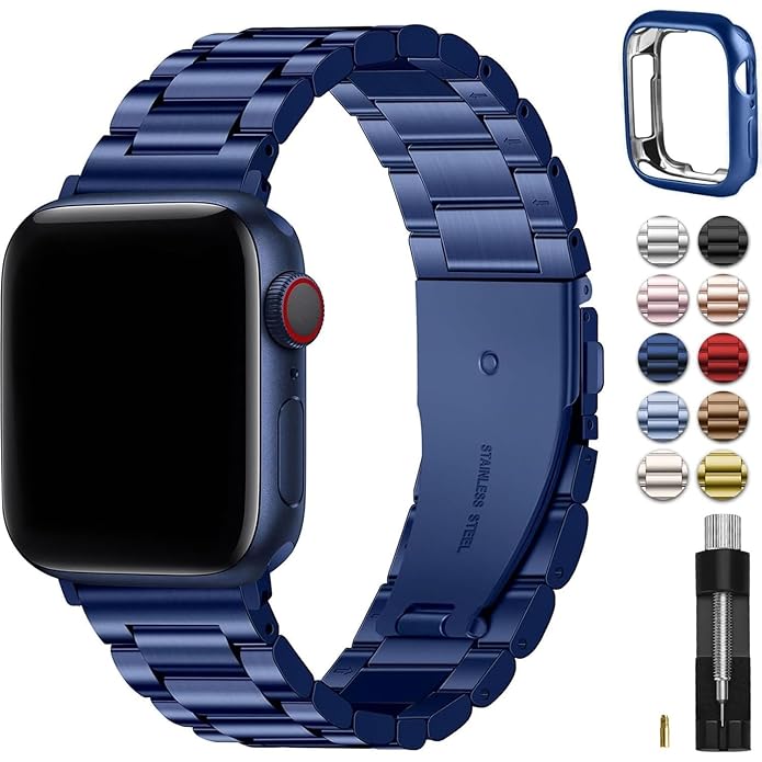 APPLE WATCH STAINLESS STEEL BAND 44/45/49MM BLUE - Image 2