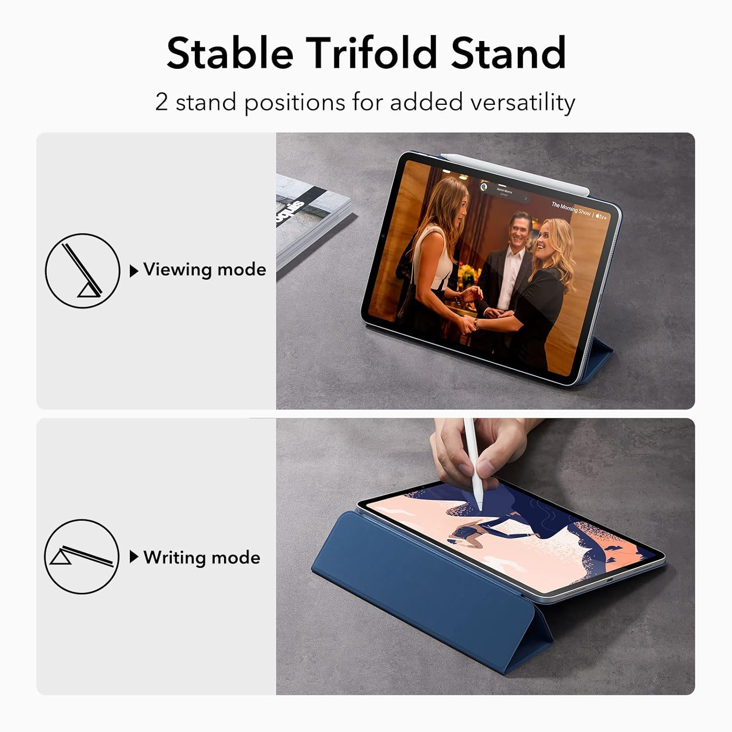 ESR IPAD PRO 11 (2020) REBOUND PENCIL SERIES WITH PENCIL SLOT NAVY BLUE - Image 6