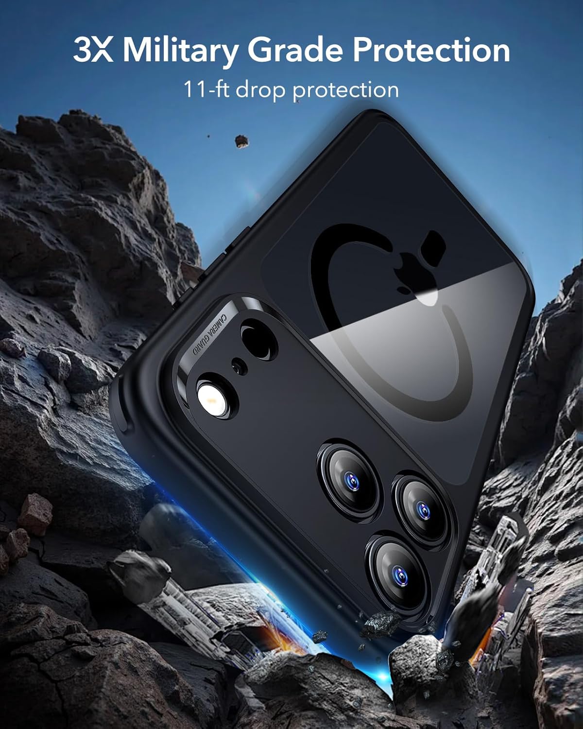 ESR CLASSIC HYBRID MAGNETIC CASE CAM CONTROL COMPATIBLE WITH IPHONE 17 PRO CLEAR BLACK - Image 4