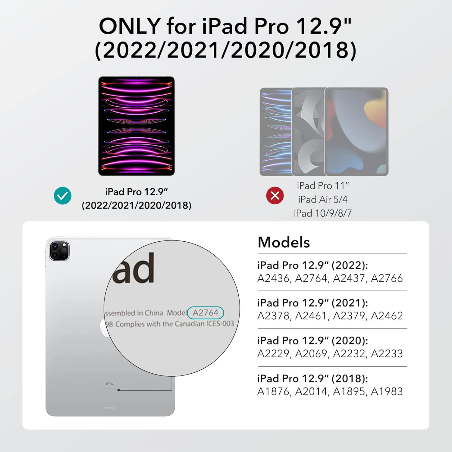 ESR IPAD PRO 12.9 INCH 3X GLASS SCREEN PROTECTOR CLEAR - Image 2