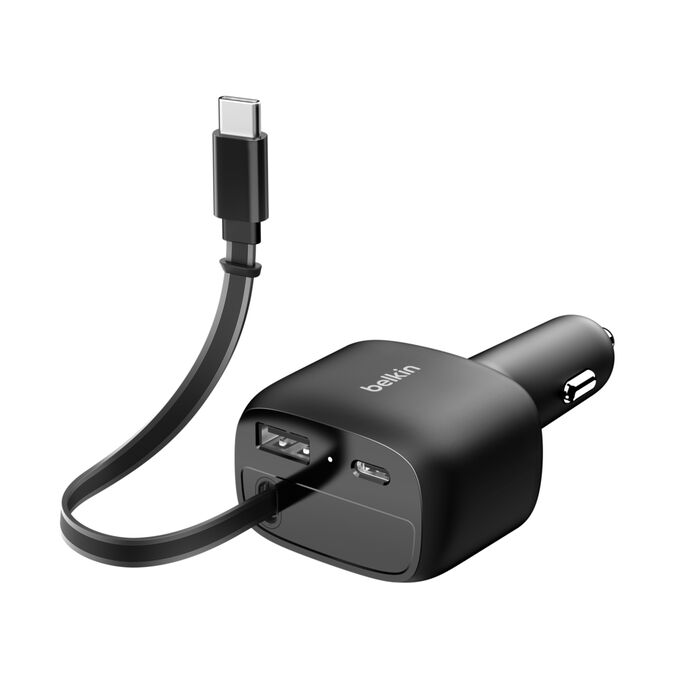 BELKIN BOOST CHARGE RETRACTABLE CAR CHARGER 75W BLACK CCC001HQBK - Image 5